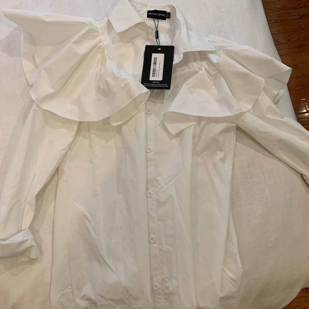 White Button-Up Mini Dress